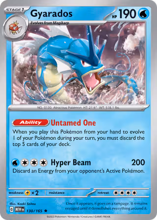 Gyarados 130/165 Pokemon card