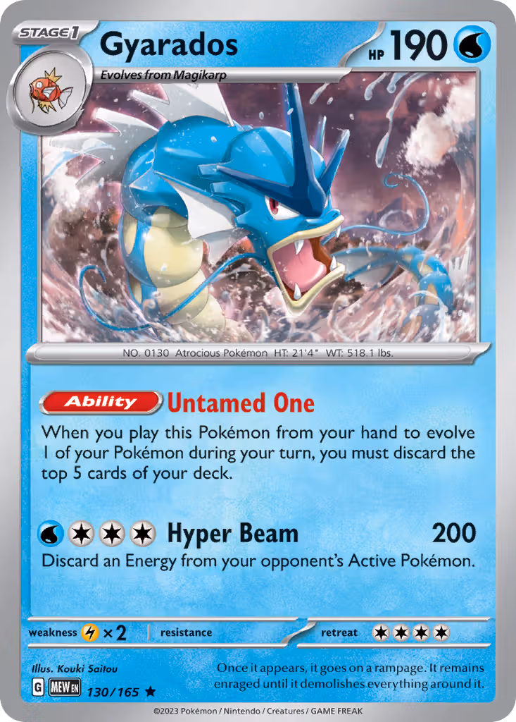 Gyarados 130/165 Pokemon card