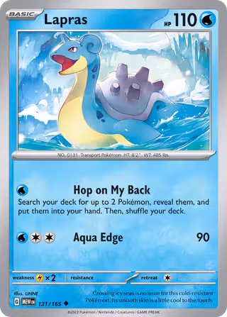Lapras 131/165 Pokemon card