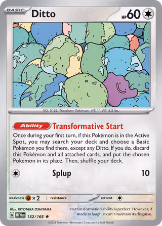 Ditto 132/165 Pokemon card