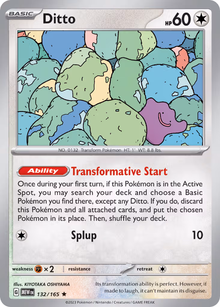 Ditto 132/165 Pokemon card