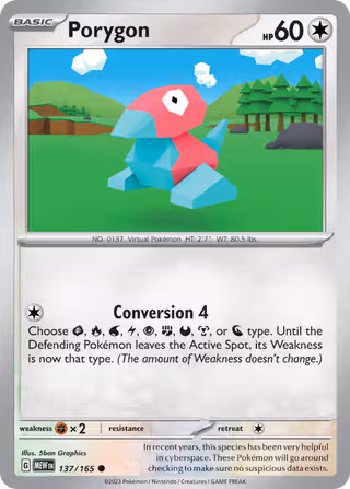 Porygon 137/165 Pokemon card