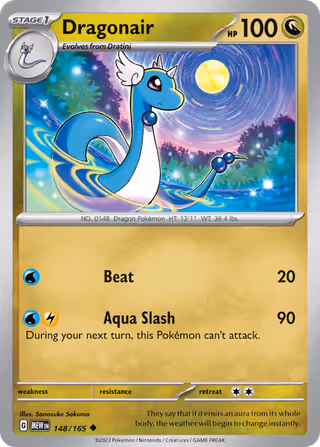 Dragonair 148/165 Pokemon card