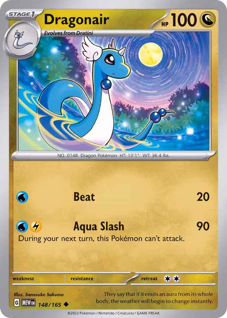 Dragonair 148/165 Pokemon card