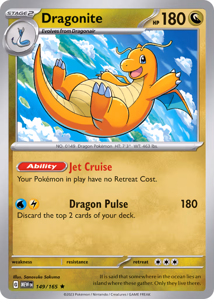 Dragonite 149/165 Pokemon card