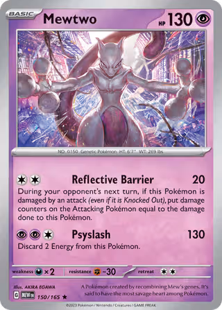 Mewtwo 150/165 Pokemon card