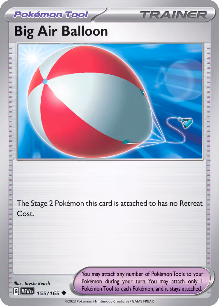 Big Air Balloon 155/165 Pokemon card