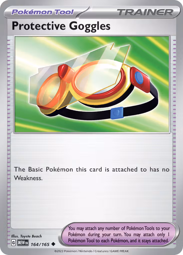 Protective Goggles 164/165 Pokemon card