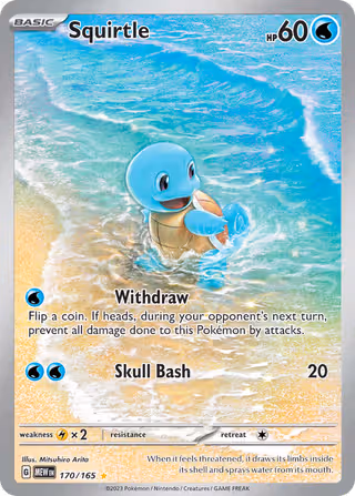 Squirtle 170/165 Pokemon card