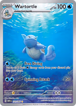 Wartortle 171/165 Pokemon card