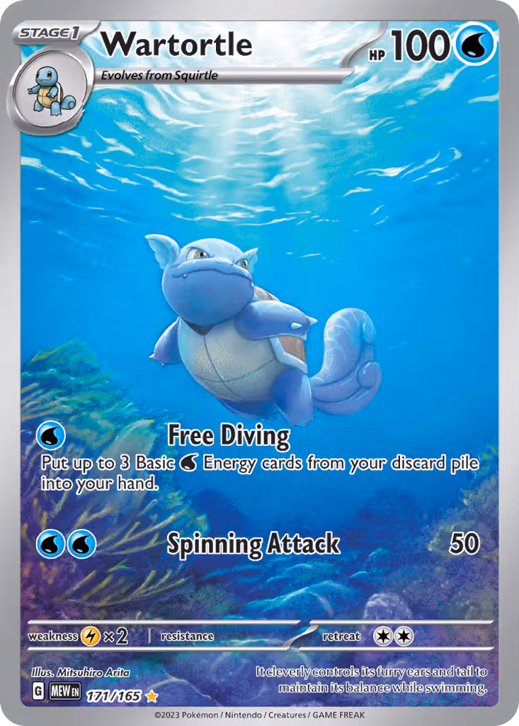 Wartortle 171/165 Pokemon card