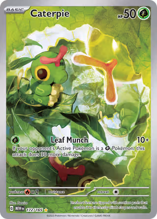 Caterpie 172/165 Pokemon card