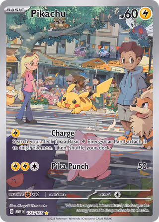 Pikachu 173/165 Pokemon card
