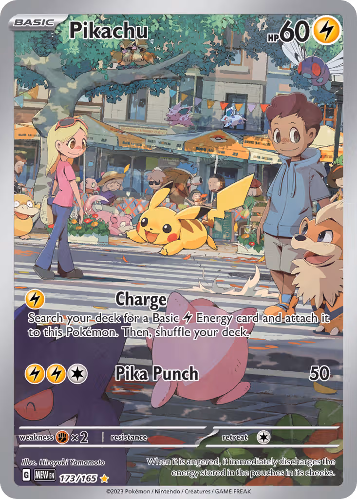 Pikachu 173/165 Pokemon card