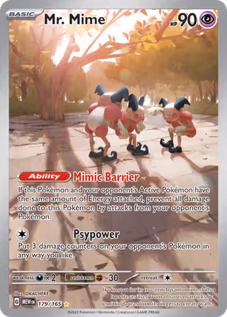 Mr. Mime 179/165 Pokemon card