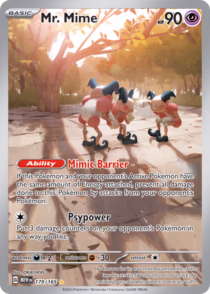 Mr. Mime 179/165 Pokemon card