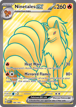 Ninetales ex 186/165 Pokemon card