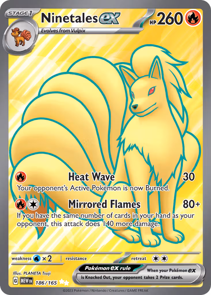 Ninetales ex 186/165 Pokemon card