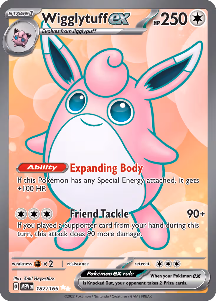 Wigglytuff ex 187/165 Pokemon card