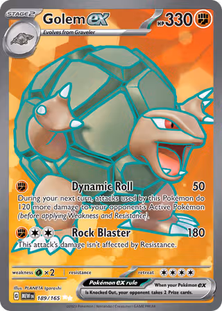 Golem ex 189/165 Pokemon card