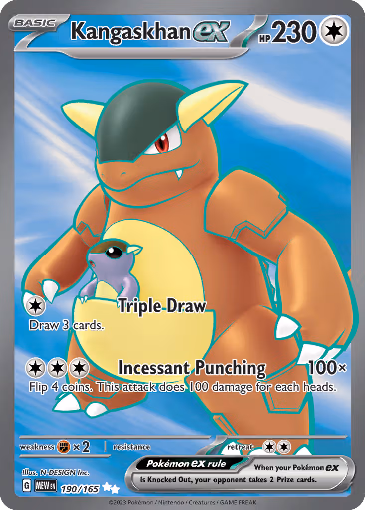 Kangaskhan ex 190/165 Pokemon card