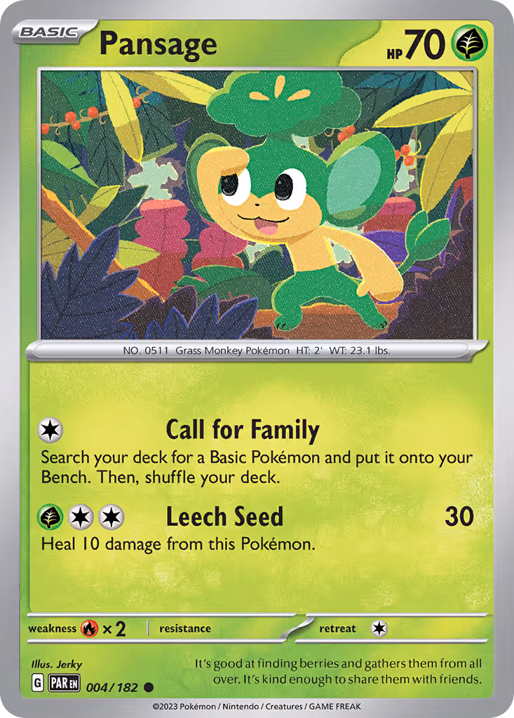 Pansage 4/182 Pokemon card