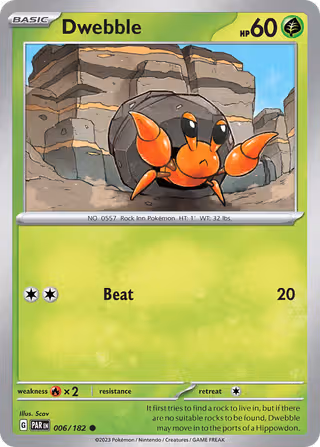 Dwebble 6/182 Pokemon card