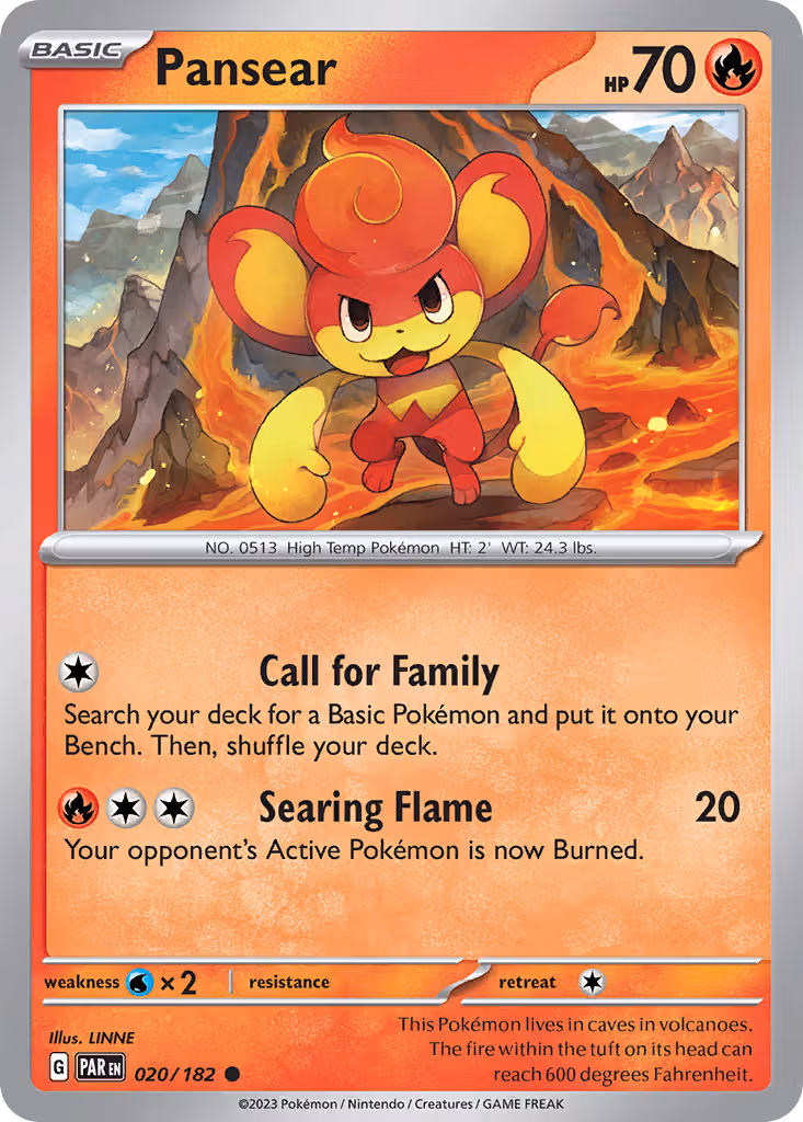 Pansear 20/182 Pokemon card