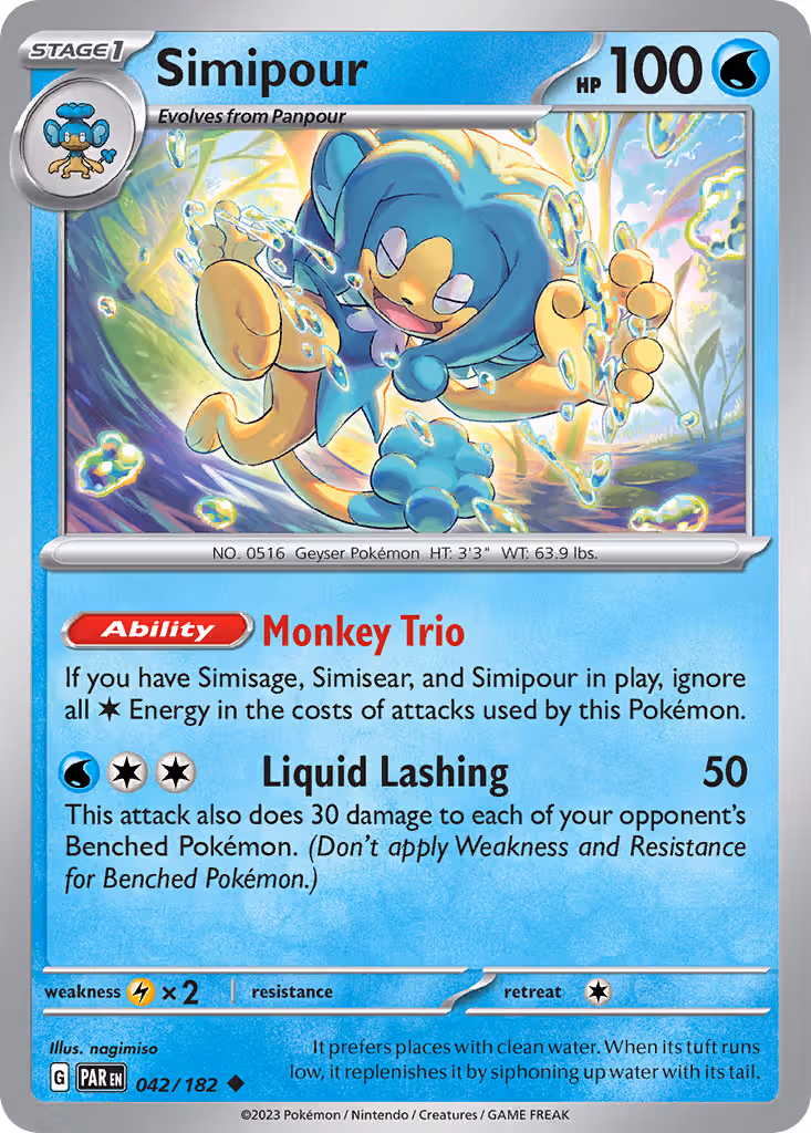 Simipour 42/182 Pokemon card