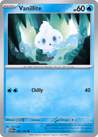 Vanillite 43/182 Pokemon card