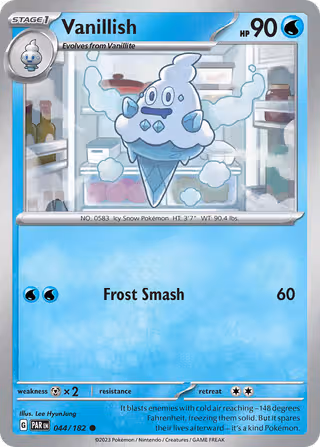 Vanillish 44/182 Pokemon card