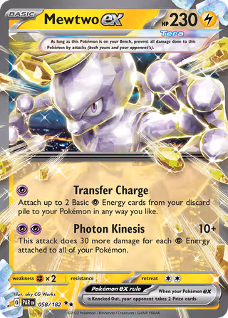 Mewtwo ex 58/182 Pokemon card
