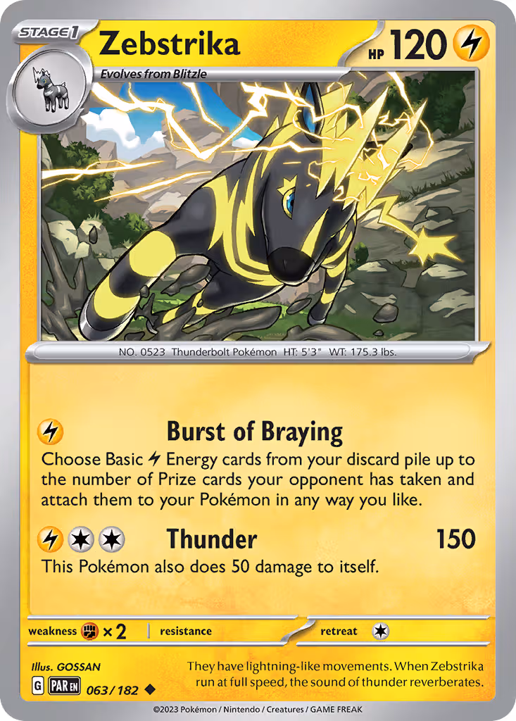Zebstrika 63/182 Pokemon card