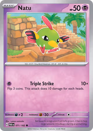 Natu 71/182 Pokemon card