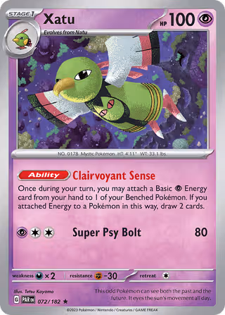 Xatu 72/182 Pokemon card