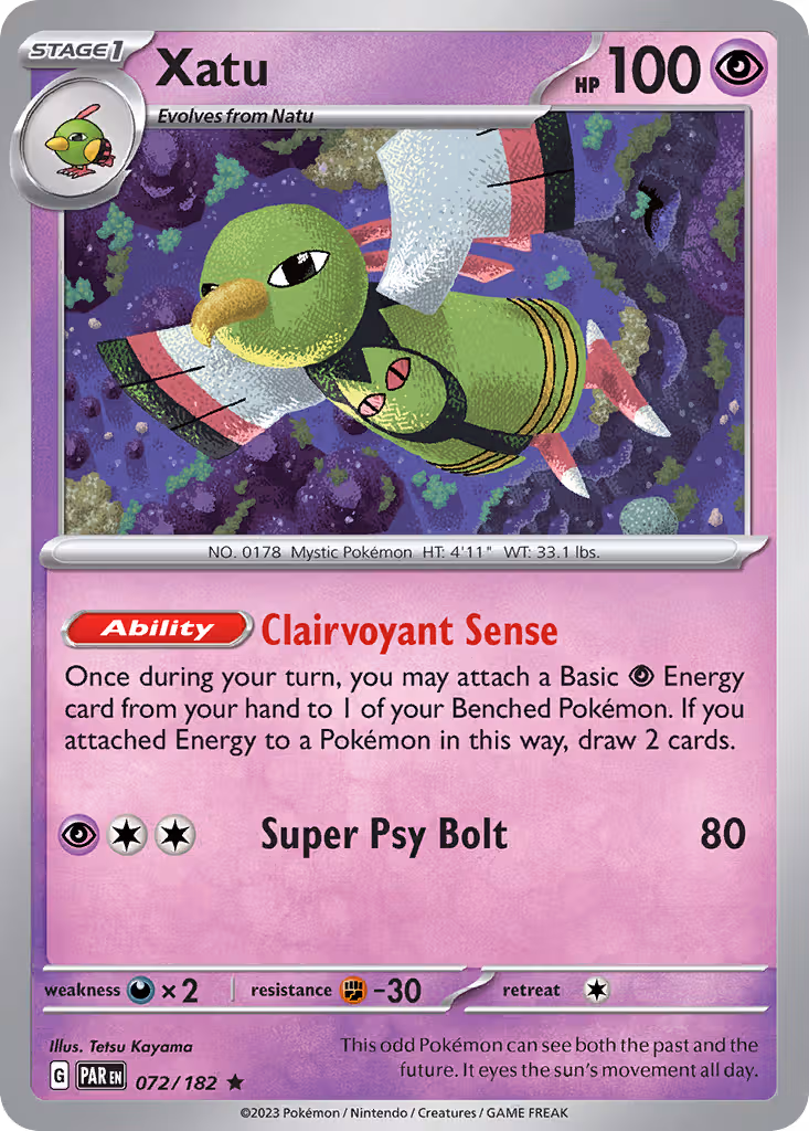 Xatu 72/182 Pokemon card