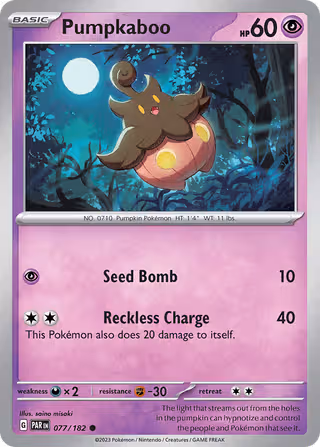 Pumpkaboo 77/182 Pokemon card