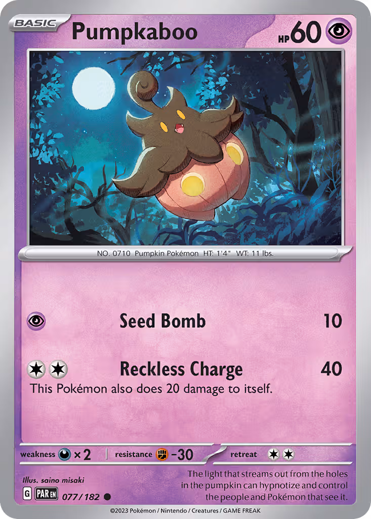 Pumpkaboo 77/182 Pokemon card