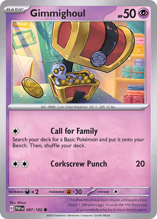 Gimmighoul 87/182 Pokemon card