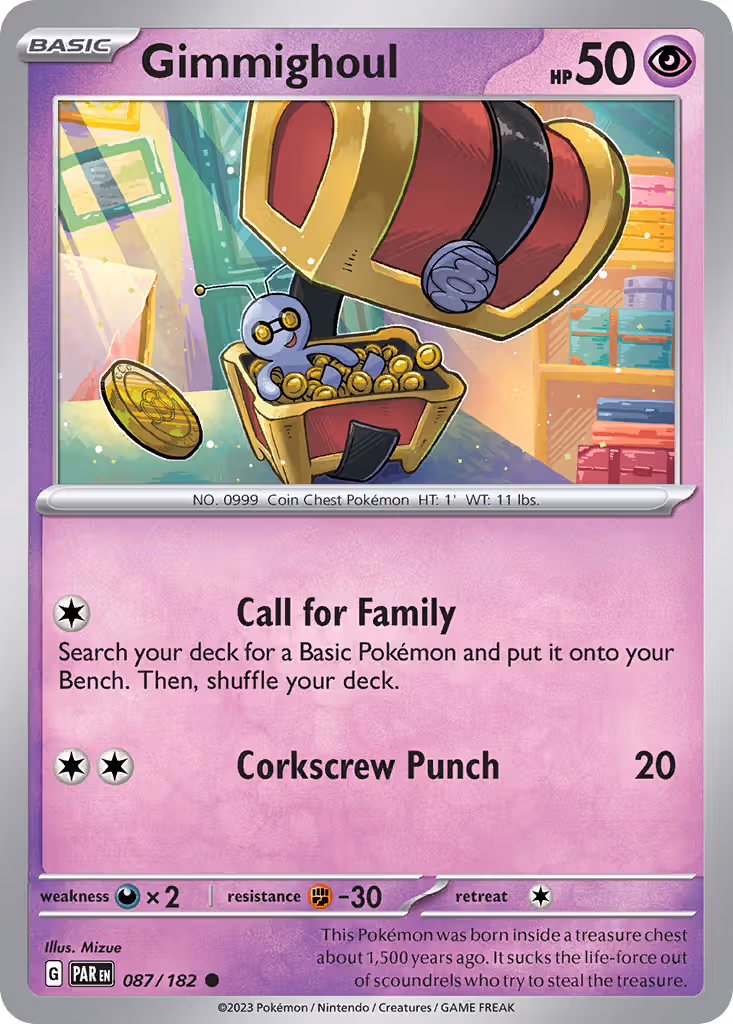 Gimmighoul 87/182 Pokemon card