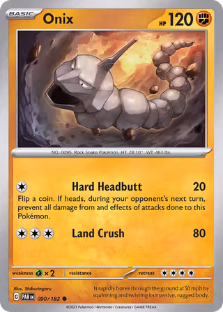 Onix 90/182 Pokemon card
