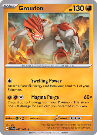 Groudon 93/182 Pokemon card