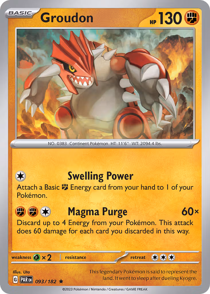 Groudon 93/182 Pokemon card