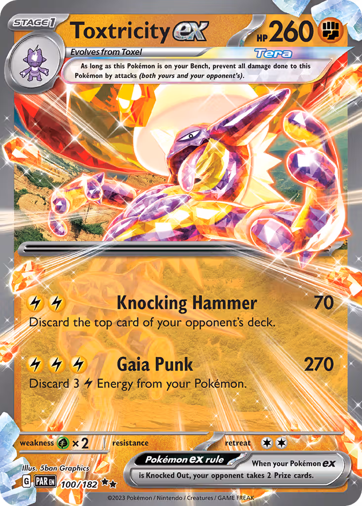 Toxtricity ex 100/182 Pokemon card