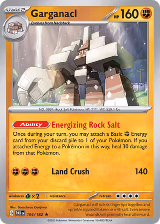 Garganacl 104/182 Pokemon card