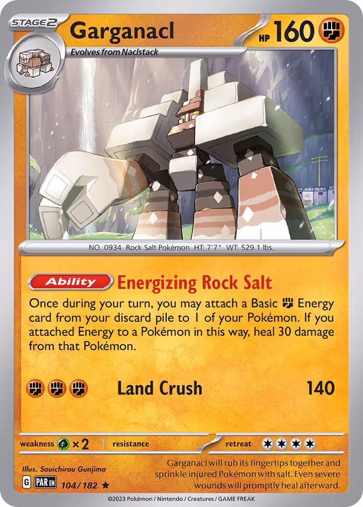 Garganacl 104/182 Pokemon card