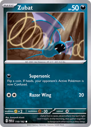 Zubat 110/182 Pokemon card