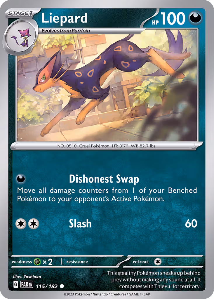 Liepard 115/182 Pokemon card
