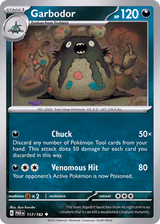 Garbodor 117/182 Pokemon card