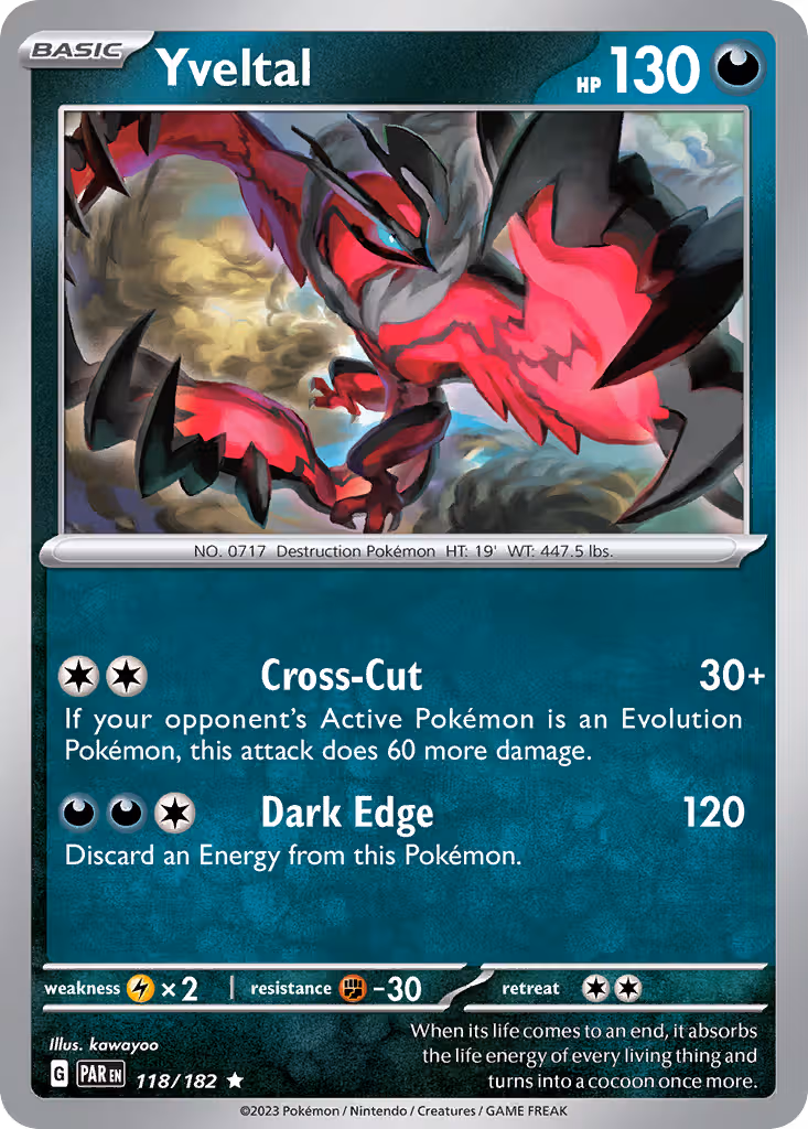 Yveltal 118/182 Pokemon card